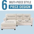 thumbnail image 3 of Sectional Couch Covers 6 Pieces Stretch Sofa Covers for Sectional Sofa Set Separate L Shaped Couch Cover for Both Left/Right Couch, 3 of 6