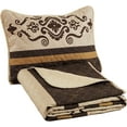 thumbnail image 3 of WPM Glam Beige Printed Microfiber Polyester Bedspread, Queen (3 Count), 3 of 9