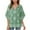 Mint Green, variant on Tunic Tops for Women Three Quarter Sleeves V Neck Floral Print Loose Shirt Mint Green S