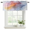 thumbnail image 2 of Pink Yellow Blue Abstract Valances for Windows, Modern Art Wave Light Filtering Kitchen Curtains, Rod Pocket Window Valance Curtains for Living Room Bedroom, 42" W x 12" L, 2 Panels, 2 of 9