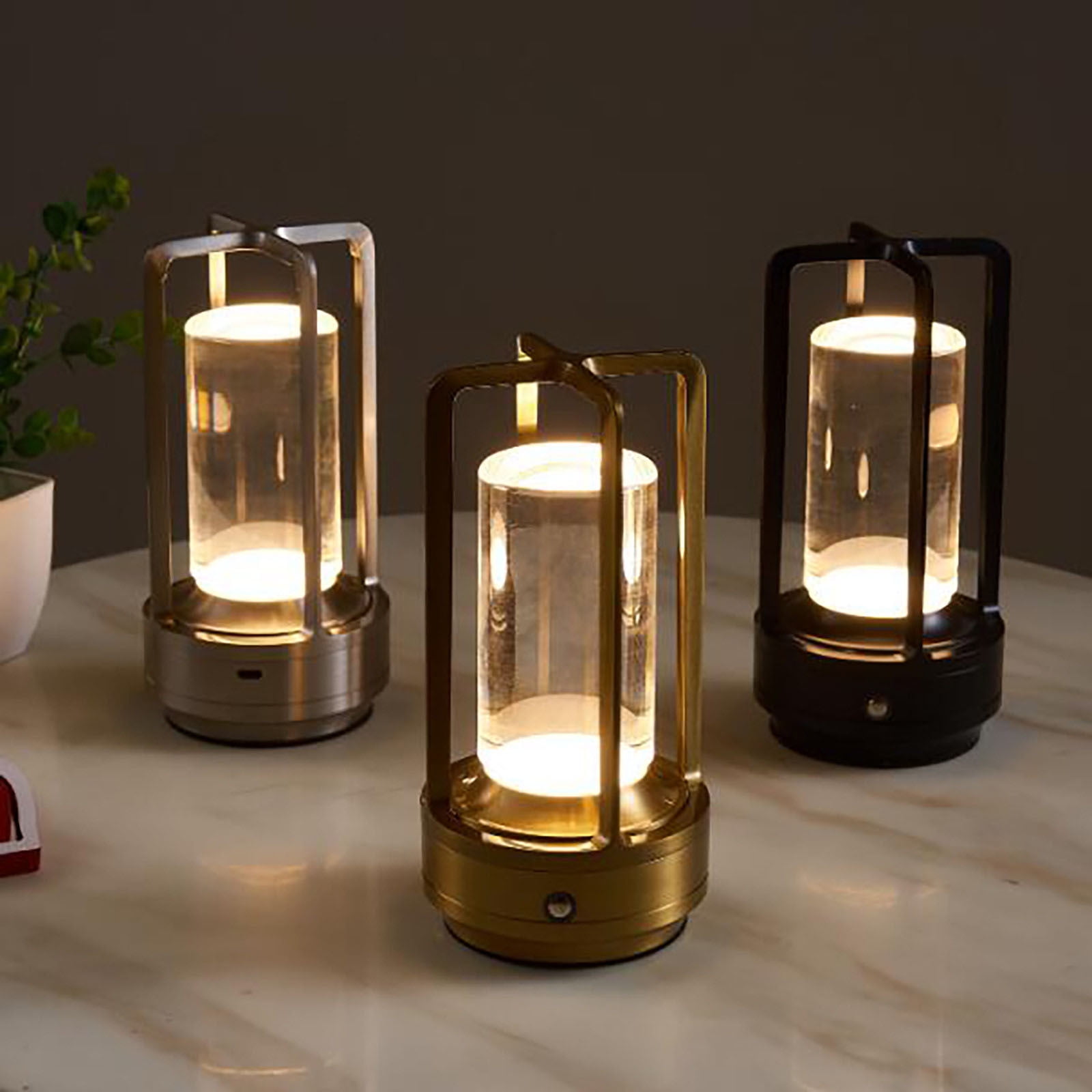 Lámpara De Mesa Táctil Recargable USB - Luz Nocturna, Múltiples Colores, Diseño Moderno, Para Habitación