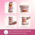 thumbnail image 3 of Electric Citrus Juicer,  Portable Cordless with USB Rechargeable Base, One-Touch Button, Compact Lemon Lime Orange Juicer, Pink, 3 of 6