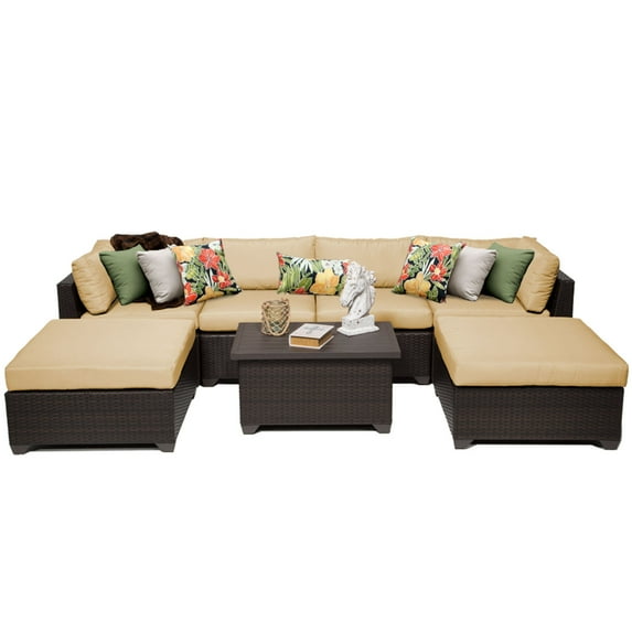 Premier 7 Piece Outdoor Wicker Patio Furniture Set 07b