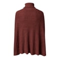 thumbnail image 3 of Gibobby Suéter de Mujer Mujer Otoño Invierno Cuello Poncho Suéter Moda Chunky Knit Cape Wrap Suéteres Jumper Tops (Rojo, L), 3 of 5