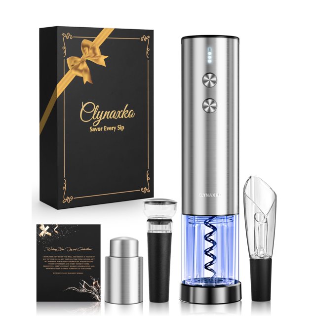 Juego de abridores de vino eléctrico Chunyee Deluxe con cortador de papel