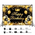thumbnail image 2 of 6x4ft,Happy Birthday Backdrop,Gold Ballon Photography Background for Girls Women Backdrops Banner for Party Decorations, 2 of 4