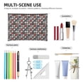 thumbnail image 3 of Rocae Houndstooth Green Red for Cosmetic Bags for Women Paper Reusable Cosmetic Bag Travel Toiletry Organizer Capacity Multipurpose Zipper Pouch, 3 of 8