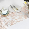 thumbnail image 2 of TETOU 2pcs Table Runner Sequin Glitter Foil Metallic Thin Mesh Tablecloth 11*108" Banquet Valentine's Day Table Decor - Rose gold, 2 of 14