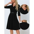 thumbnail image 2 of DARING DIVA Evening Gown Half Sleeves V Neck Knee Length Cocktail Dress S Black, 2 of 6