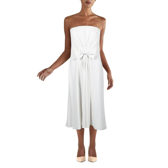 Lauren Ralph Lauren Womens Pleated Midi Cocktail and Party Dress