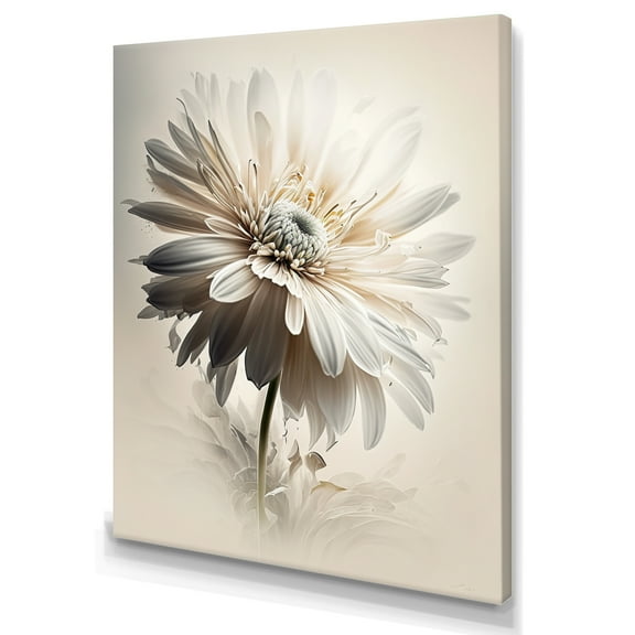 Designart White Gerbera Flower II Canvas Wall Art