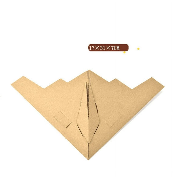 A cardboard airplane, tank, dinosaur material, toy, children's hand painted graffiti gift (paper box, invisible bomber)