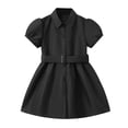 thumbnail image 4 of WERYOUNG Mid Length Girls Dresses Elegant Long Sleeve Lapel Collar Button Down Back To School Dresses For Girls Kids Soft Sundress, 4 of 4