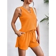 thumbnail image 3 of Ekouaer Pajamas Tank Top and Shorts Lounge Sets Waffle Knit V Neck Pj Short Sets Casual Outfits for Women, 3 of 6