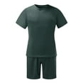 thumbnail image 3 of JIKNTTR Men's Hawaiian 2 Piece Outfits Mens Set Round Neck T Shirt Sports Leisure Set Plus Size Short Sleeved Shorts Set Comfort Loungewear Sweatsuit, 3 of 5