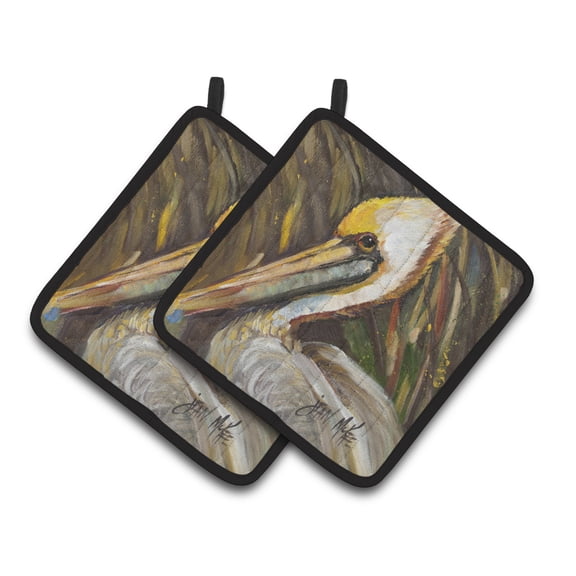 Carolines Treasures JMK1217PTHD Pelican lookin East Pair of Pot Holders , 7.5HX7.5W, multicolor