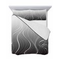 thumbnail image 7 of Black Geometric Twin Size Down Alternative Comforter,Lightweight Comforter Quilt Bedding Set with Pillow Shams Modern White Stripe Abstract Distortion Art Bed Comforter Duvet Insert 68"x86", 7 of 7
