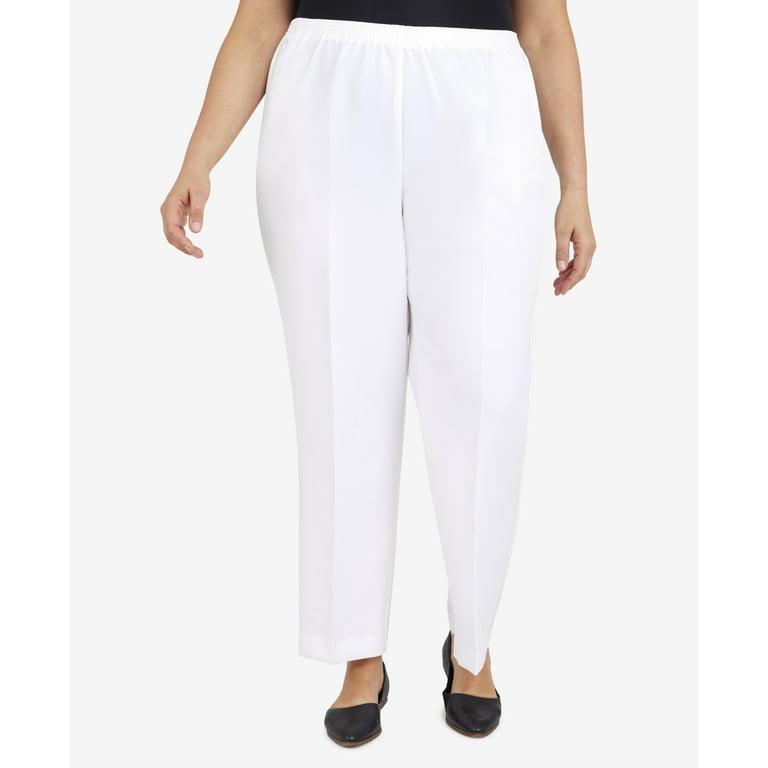 Alfred Dunner Womens Plus Size Solid Short Pant