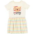 thumbnail image 3 of Inktastic Cat Lover I Love Kitties Girls Toddler Dress, 3 of 5