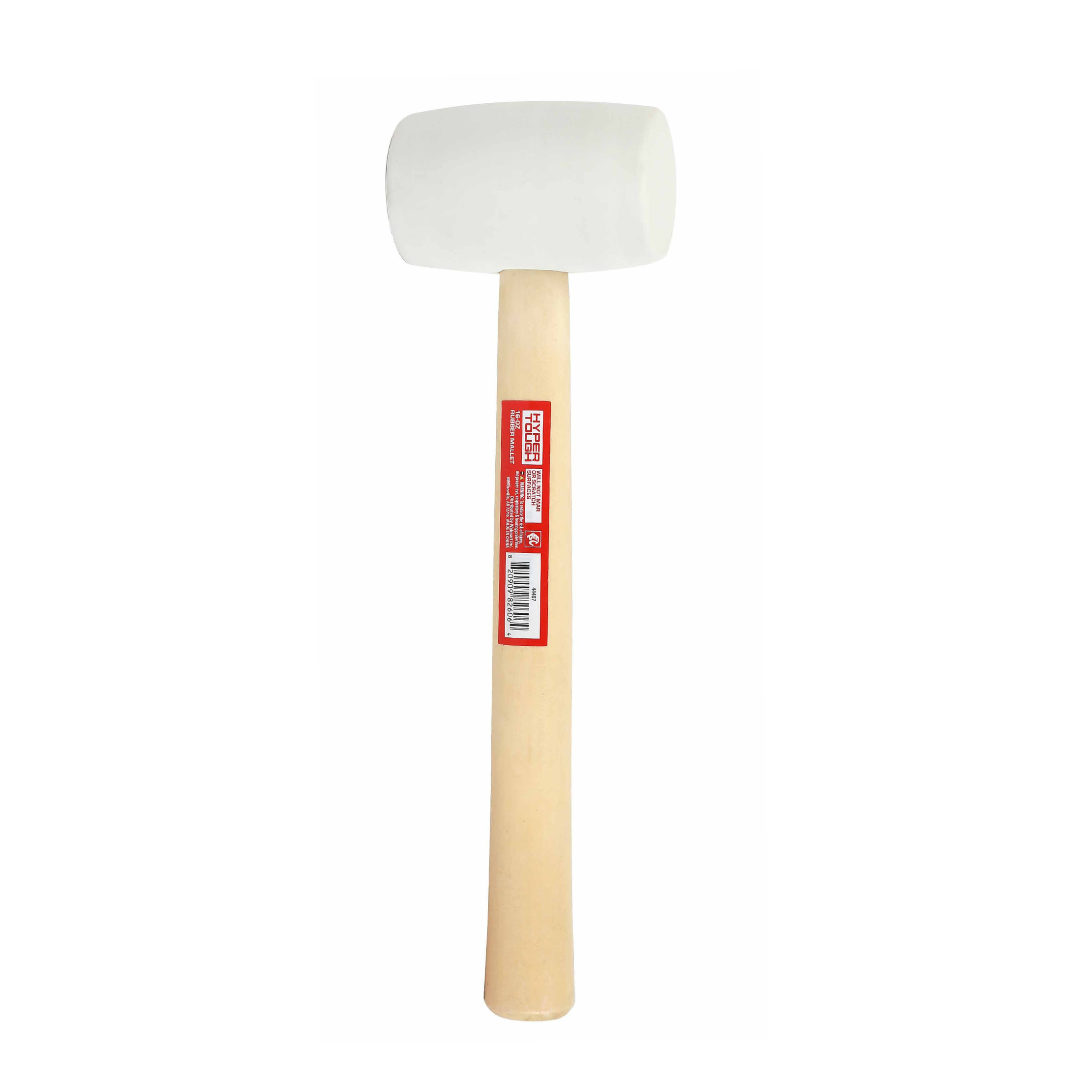 Mazo de goma blanco Hyper Tough de 16 onzas con mango de madera 6