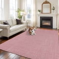 thumbnail image 3 of Vintage Nude Pink Large Area Rugs for Bedroom Living Room, Soft Non Slip Carpet Bedside Rug, Farmhouse Retro Solid Color Linen Texture Rectangular Floor Cover Kitchen Accent Rug 6'x9' for Office, 3 of 9