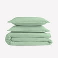 thumbnail image 2 of Dormir Fine Linen 3 Piece Duvet Cover Set, 100% Cotton, 400 Thread Count Sateen, Cal King, Color Sage Green, 2 of 6