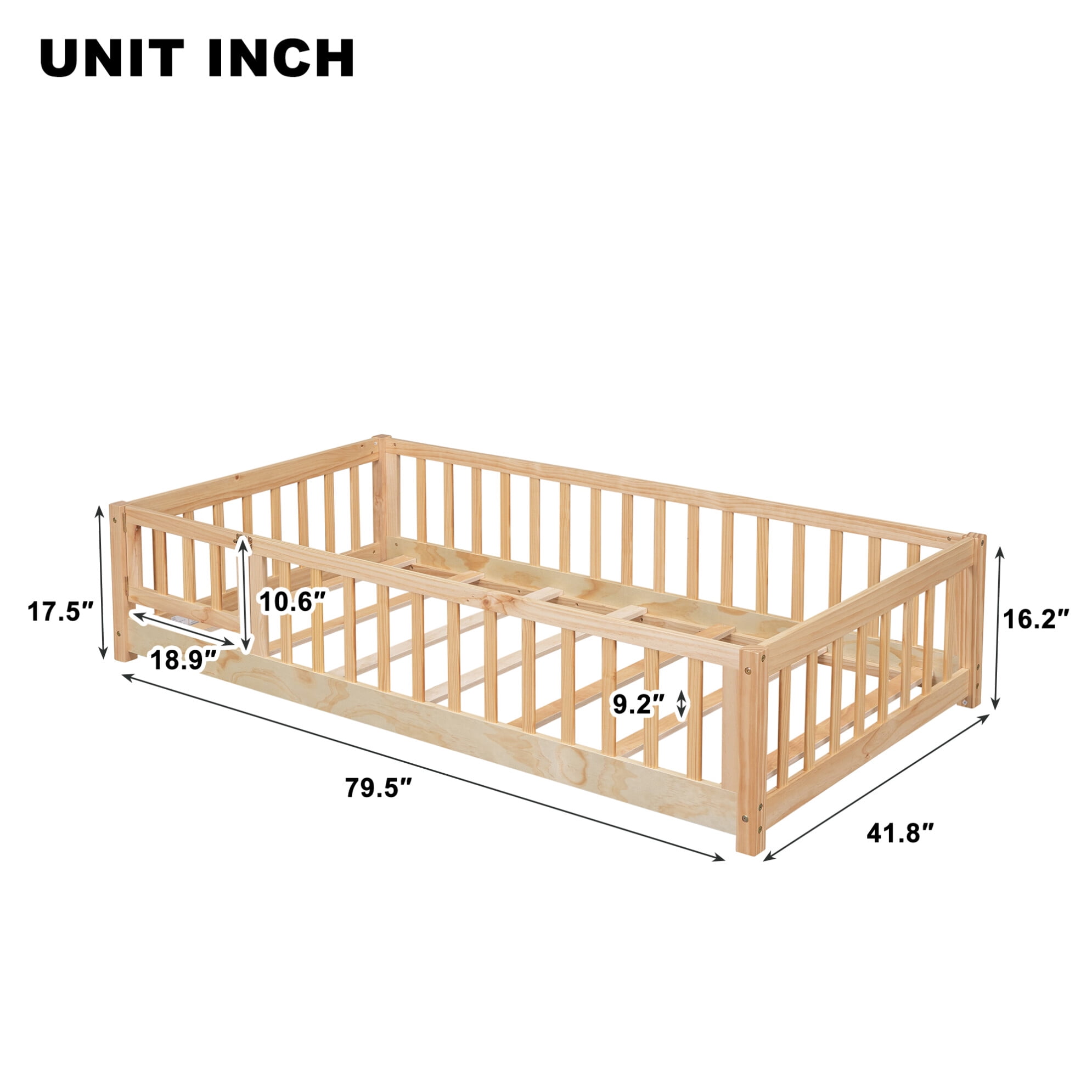 Triple Tree Kids Twin Pine Toddler Beds, Natural