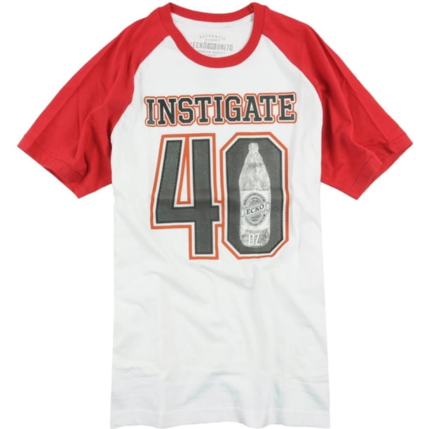 Ecko Unltd. Camiseta gráfica Freedom Raglan de 40 oz para hombre, rojo, extragrande
