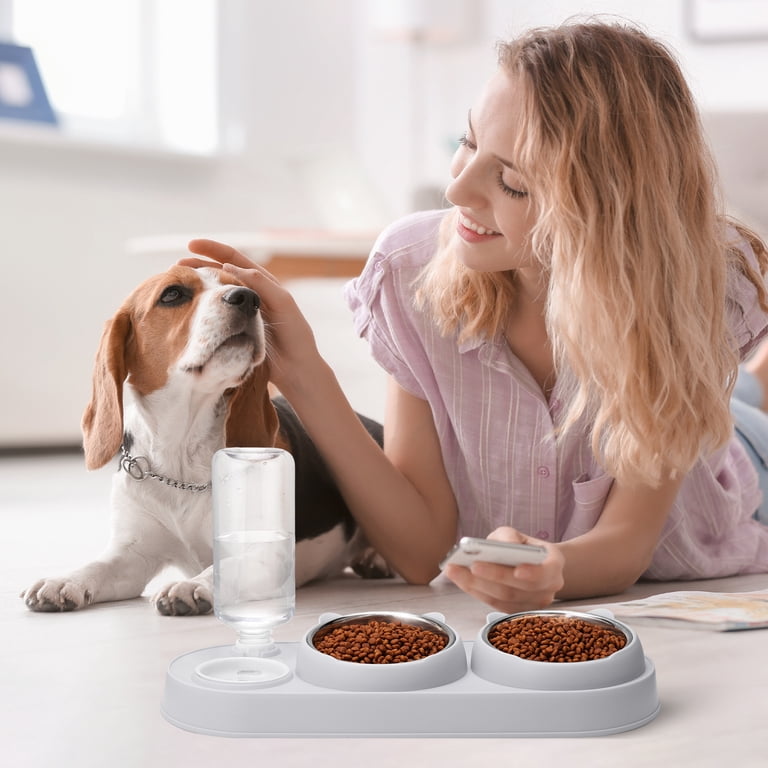 Abaima 3-in-1 Stainless Steel Cat Bowl Set with Auto Waterer photo 7