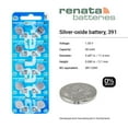 thumbnail image 2 of Renata 391 SR1120W Batteries - 1.55V Silver Oxide 391 Watch Battery (20 Count), 2 of 5
