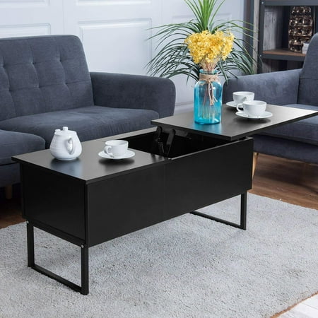 ktaxon Lift Top Coffee Table w/ Hidden Compartment and Storage Drawer Furniture Black