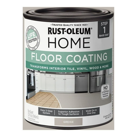 4 Pack, Greige, Rust-Oleum Home Floor Paint Matte - 365932, Quart