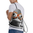 thumbnail image 3 of Drawstring Backpack - Frog With Geeky Glasses Splash Proof Small Drawstring Gym Bag for Women Men, Cinch Sports String Bag Backpack for Travel Swimming Beach, 3 of 8