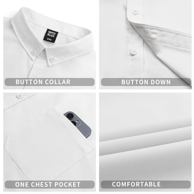 Gents Bliss Men's Short Sleeve Casual Oxford Shirt photo 8