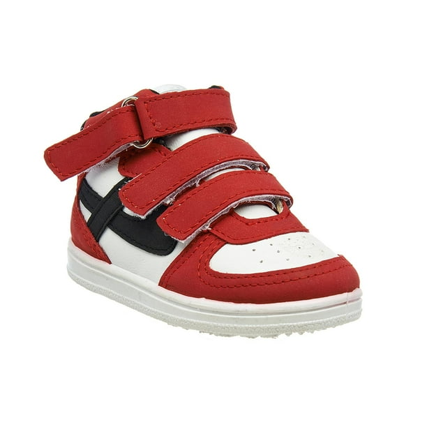 Tenis Panam Niños De Botín Casual Tipo Piel Blanco rojo 13 Panam 126A6J