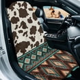 thumbnail image 2 of Garronmavis Aztec Cow Print Car Seat Towel Cover with Seat-Mount Pockets Quick-Dry & Compact, Use as Picnic Blanket, Swim Towel, Gym Mat, 2 of 7