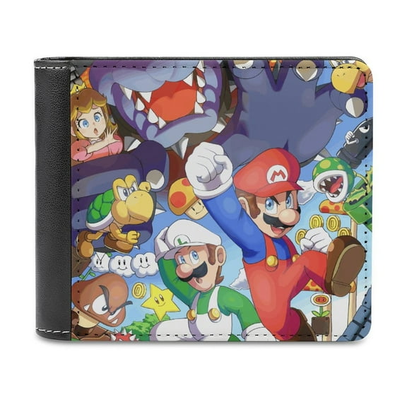 Luigi Mario Bros. Movie PU Leather Wallet With Card Slots Bifold Wallet Money Organizers Holder Gift For Men And Women