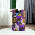 thumbnail image 6 of Yayeee Freestanding Laundry Hamper with Handle Collapsible Large Storage Basket for Clothes, Purple Simple Triangles, 6 of 7