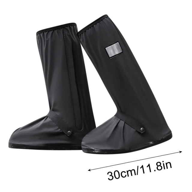 Fundas para Botas de Lluvia para Exteriores: Protectores de Zapatos de Pvc Antideslizantes E Impermeables con Cinta Reflectante, Diseño Ajustable para Senderismo y Ciclismo, Talla S, Color Negro (1 P