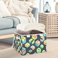 thumbnail image 3 of Yayeee Collapsible Cube Storage Bin with Lid Fabric Closet Decorative Basket with Handles, Green Cubes, 3 of 7