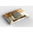 thumbnail image 2 of Ambesonne Moroccan Pillow Sham 2 Pack, Vintage Eastern Art, 26"x20", Ivory Pale Brown Blue, 2 of 3