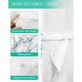 thumbnail image 3 of No Hook Shower Curtain with Snap in Liner, Abstract Plant Leaves Lines Texture Hotel Shower Curtains for Bathroom, Washable Shower Curtain Liner Set with Mesh Top Window, 36"x78", 3 of 6