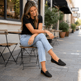 thumbnail image 5 of Women's Casual Slip-On Loafers Breathable Knit Flats Square Toe Walking Shoes Summer Beach Sandals, 5 of 6