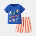 thumbnail image 2 of Gubotare Pajamas for Boys Plaid Baby Boys Girls Pajama Sets Toddler Short Sleeve Sleepwear Sets Pajamas Sets 2pcs Pjs 5T 6T (Blue,5-6 Years), 2 of 8