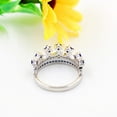 thumbnail image 5 of Womens Silver Color Dark Blue Cubic Zirconia Crown Princess Tiara Ring Wedding Band Promise Rings for Her (Blue, size 6), 5 of 7