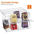 thumbnail image 3 of Lifewit 2 Pack Plastic Stackable Tea Bag Organizer, Divided Storage Bin Box for Kitchen Cabinets, Countertops, Pantry, Hold Coffee Pods, Sugar Packets, Condiments, 8 Sections, 3 of 7