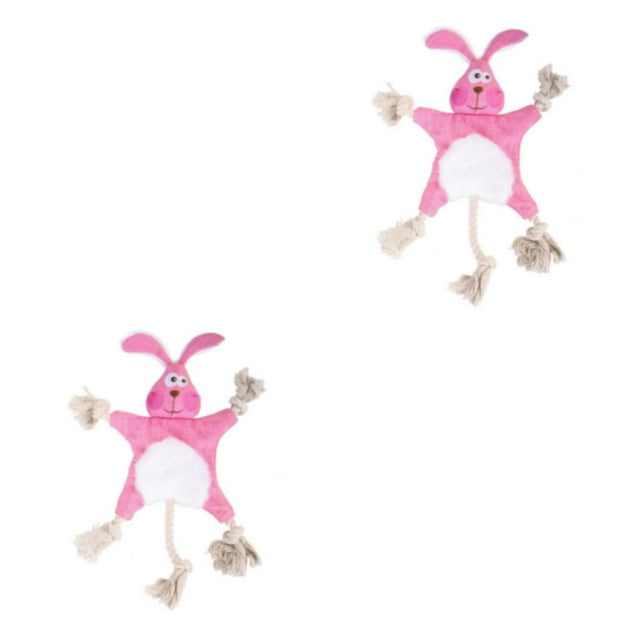 Baohd Pet Toy For Dogs Squeaky And Soft For Hours Of Play Easy To Clean Polyester Squeaky Dog Soft Toy rabbit 2Set