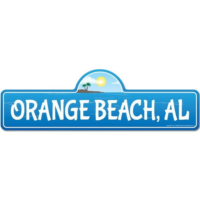 SignMission P-618 Orange Beach Al 6 x 18 in. Beach Street Sign - Orange, AL Alabama