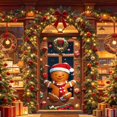 thumbnail image 6 of Christmas Door Tapestry Xmas Front Door Hanging Decor Holiday Party Cloth Door Curtain Christmas Door Cover for Home Bedroom Wdoor Holiday Decoration, 6 of 7
