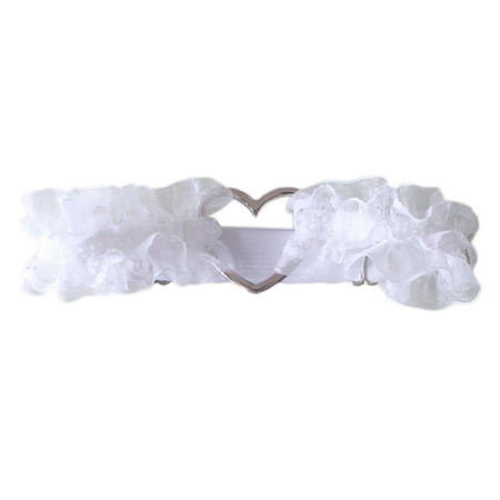 

Women Girls Lolita Sweet Ruffled Lace Garter Belt Metal Heart Wedding Leg Harness Gothic Punk Kawaii Stretchy Thigh Ring Clubwear